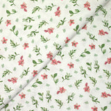 Celestial pink and green print cotton white background white background