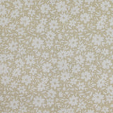 Piqué de coton imprimé fleurs printanière fond beige