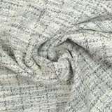 Maille Coco polycoton lurex carreaux gris, noir et vert fond blanc cassé