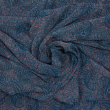 Blue and orange Kashmir Printed Mousseline