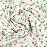 Celestial pink and green print cotton white background white background