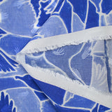 Viscose imprimée jacquard envolée sauvage bleue fond blanc
