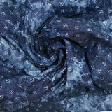 Corbata impresa de Chambray Matt y ancla teñida