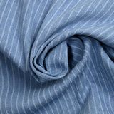 Jean’s coton extensible à rayures tissées fond bleu clair