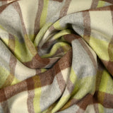 Beige brushed checkered woolen, brown, gray and anise green