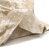 Polycoton imprimé Noël pain d'épice blanc fond beige