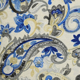 Policotton impreso azul Cachemira, beige y gris
