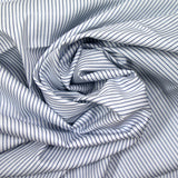 Marine striped and blue printed cotton white background