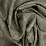 Tissu tailleur 100% laine à carreaux taupe et écru