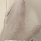 Mousseline crinkle soie et viscose blanc cassé