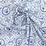 Cotton Printed Sabot and Tulip White background