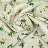 Ramos de algodón estampados en fresa verde y blanca