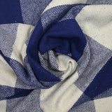 Sergé de coton lourd damier bleu et blanc