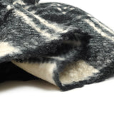 Lainage Billy bouclette à carreaux noir, gris et blanc cassé