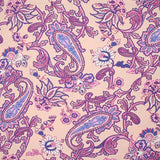 Sergé de viscose élasthanne cachemire violet fond blush