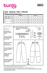 Patron Burda n°5603 : Pantalon