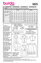 Patron Burda n°5625 : Ensemble costume traditionnel 