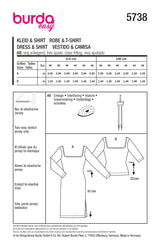 Burda boss n ° 5738: dress & t-shirt