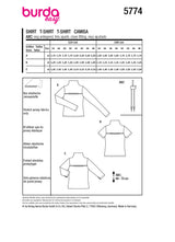 Patron Burda n°5774 : T-shirt