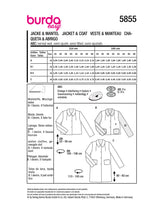 Burda boss n ° 5855: jacket & coat