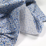 Printed cotton flourish with blue, white and green
