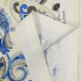Policotton impreso azul Cachemira, beige y gris