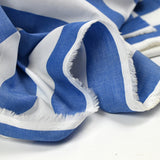 Coton rayé racing bleu et blanc