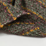 Laine mélangée fantaisie tweed bouclette vert, orange et rose