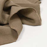 Crêpe viscose brodé Aurore fond marron taupe