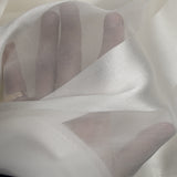 100% silk veil with wide ecru satin bands