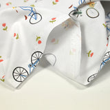 Banking de bicicleta estampada de algodón Fondo blanco