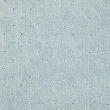 Jean's coton orné de strass fond bleu clair