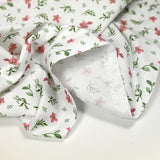 Celestial pink and green print cotton white background white background
