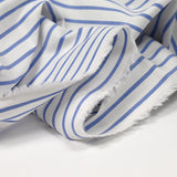 Coton rayé Lola bleu fond blanc