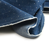 Jean's coton orné de strass fond bleu moyen