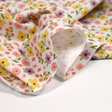 Coton imprimé amour passion rose et moutarde