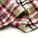 Fondo de tartán rojo impreso y beige de Fleece Doudou