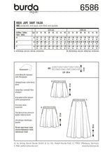 Patrón N ° 6586 Burda: Mini a Maxi falda
