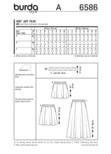 Patrón N ° 6586 Burda: Mini a Maxi falda