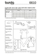 Patron n ° 6610 BURDA: refined tunic
