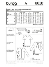 Patron n ° 6610 BURDA: refined tunic
