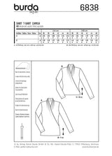 Patron n ° 6838: T-shirt Long sleeves draped effect