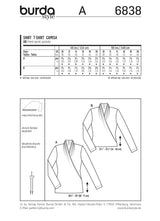 Patron n ° 6838: T-shirt Long sleeves draped effect