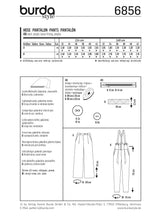 Patron n ° 6856: pants with folds at the waist