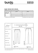 Patrón N ° 6859: pantalones elásticos en la cintura