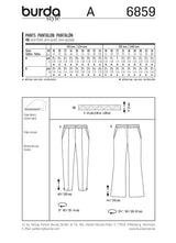 Patrón N ° 6859: pantalones elásticos en la cintura