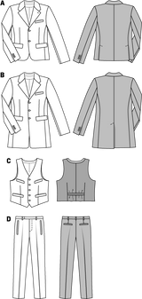 Patron n ° 6871: Costume and jacket for men