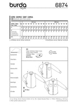 Patron n ° 6874: men's shirt with collar variants