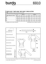 Patrón N ° 6910: camiseta y vestido