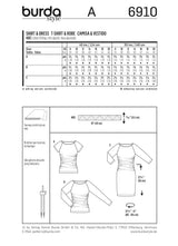 Patrón N ° 6910: camiseta y vestido